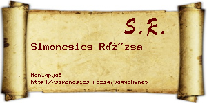 Simoncsics Rózsa névjegykártya